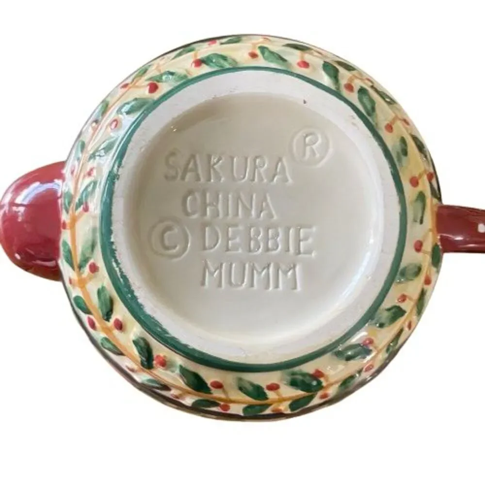 Teapot Santa Sakura China Debbie Munn Christmas